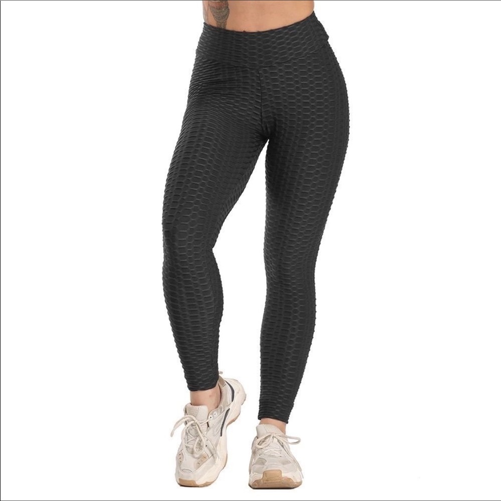 Lifting Super Soft Yoga Tights - Medium (US Medium) Black Textured 0355